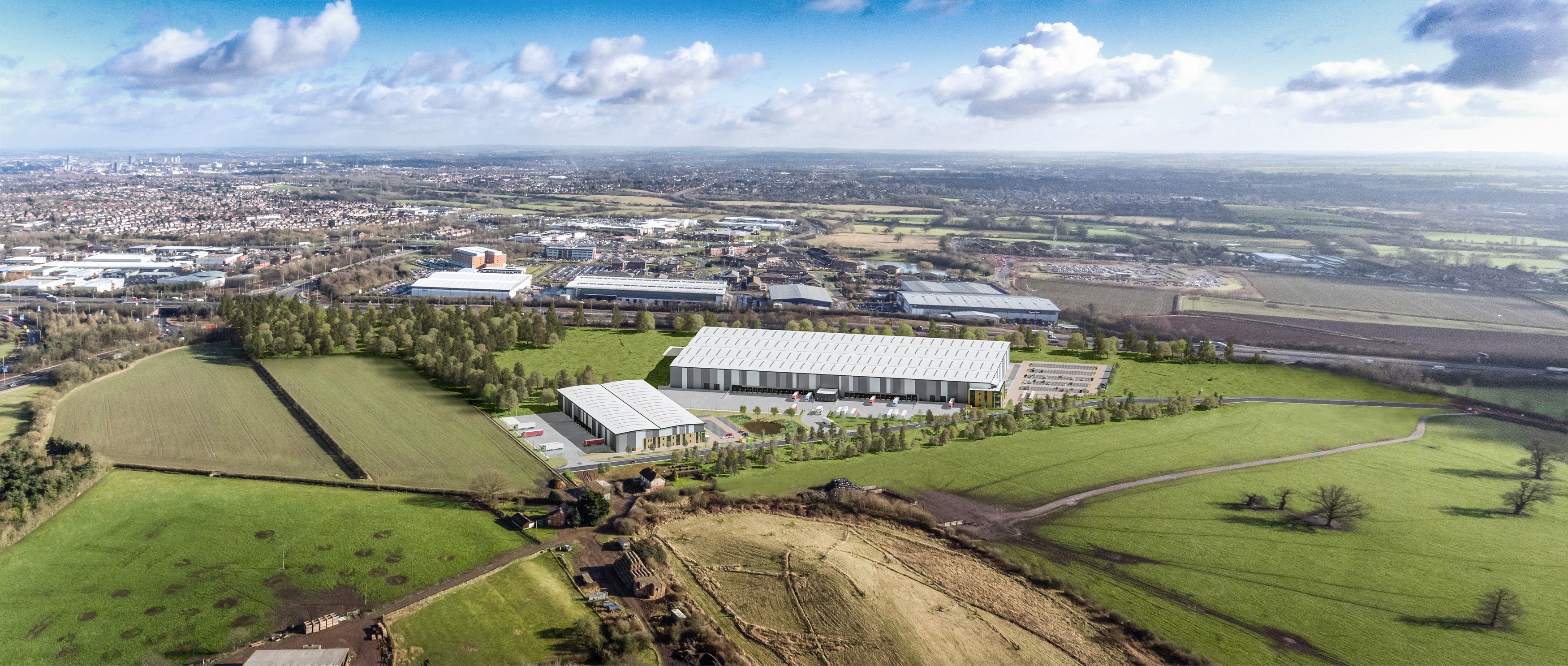Leicester commercial park aerial