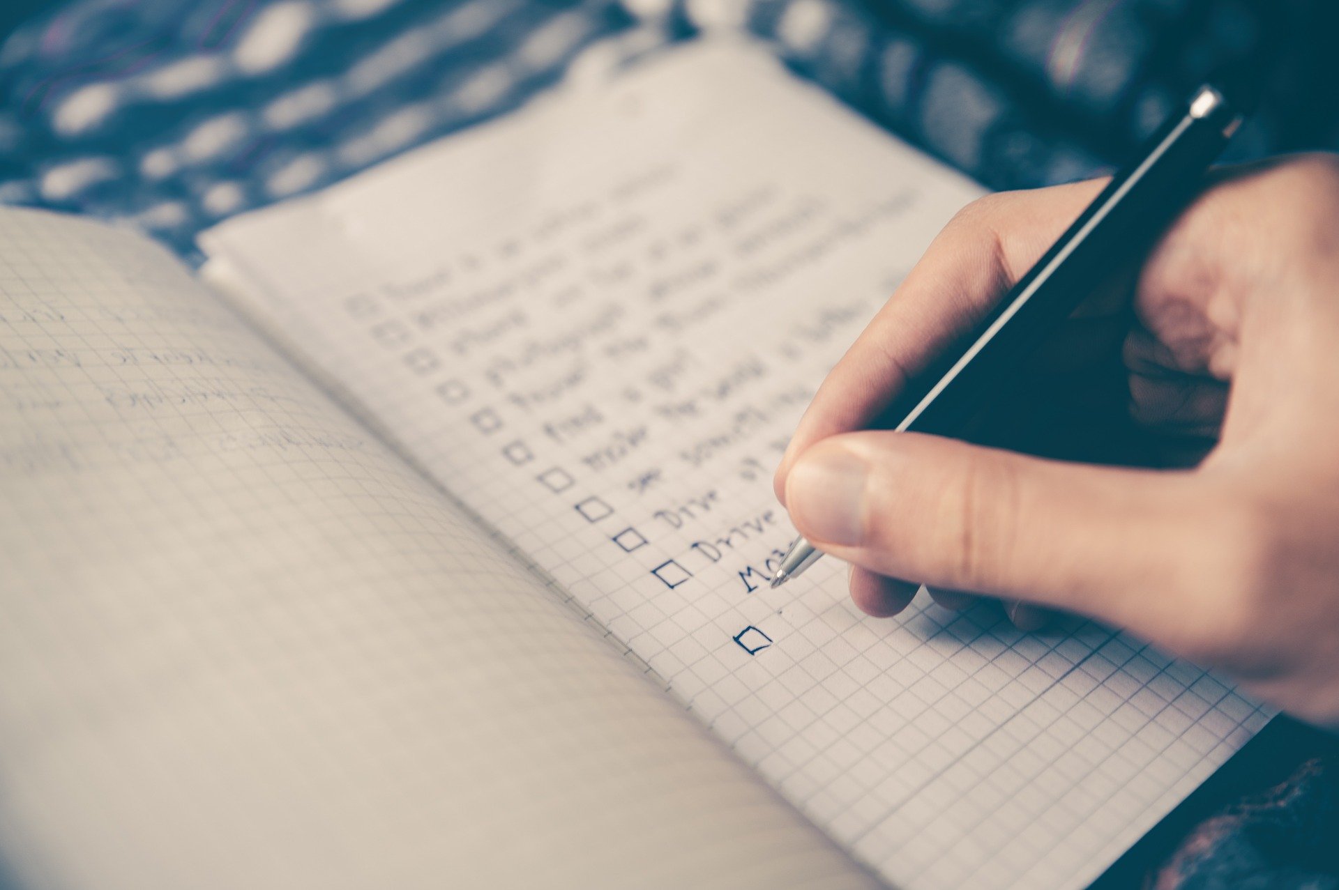 Pen and checklist