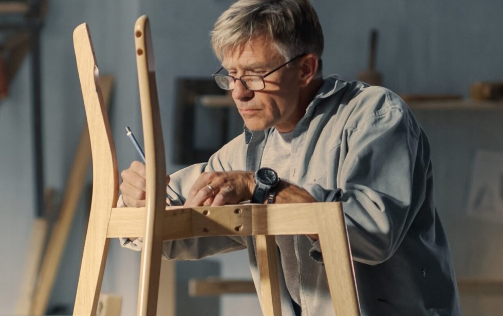 carpenter working on a chair