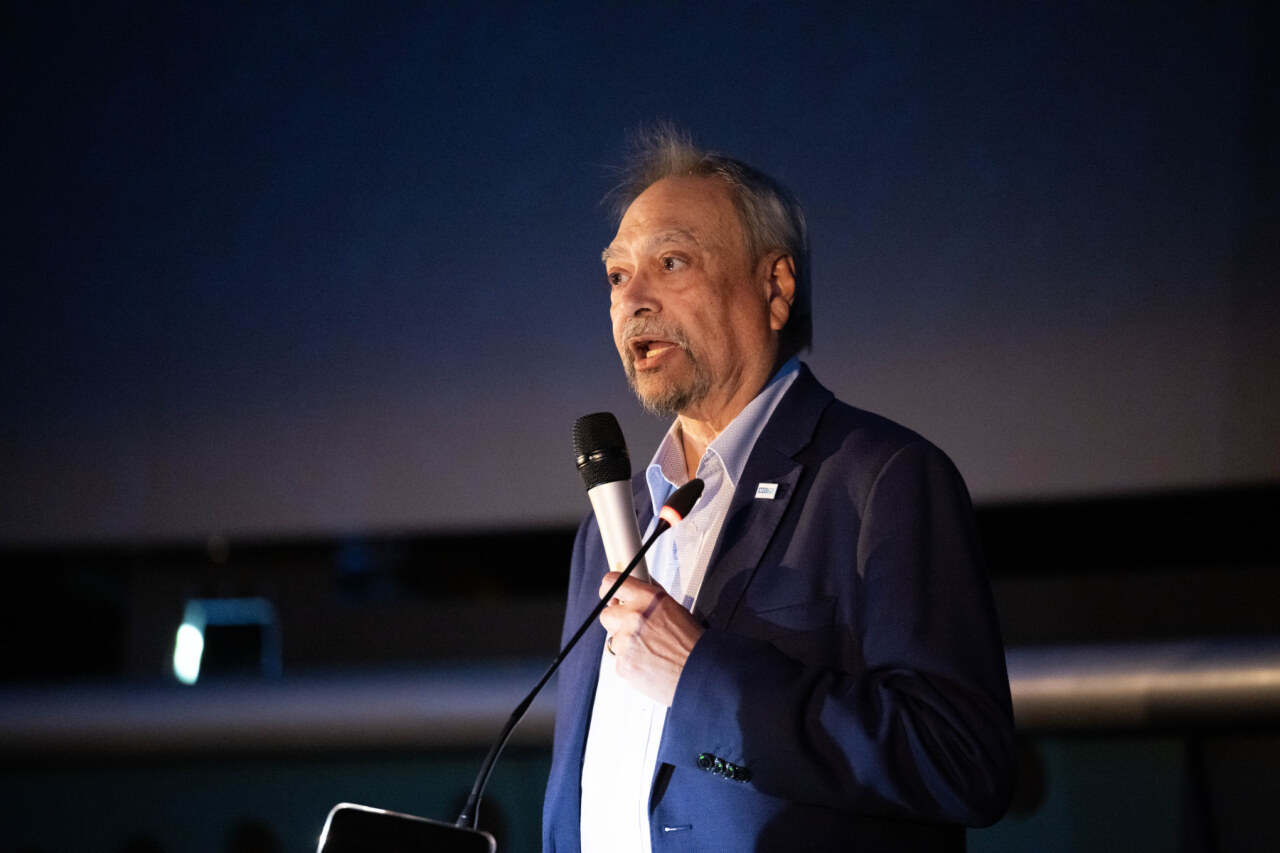 man holding mic